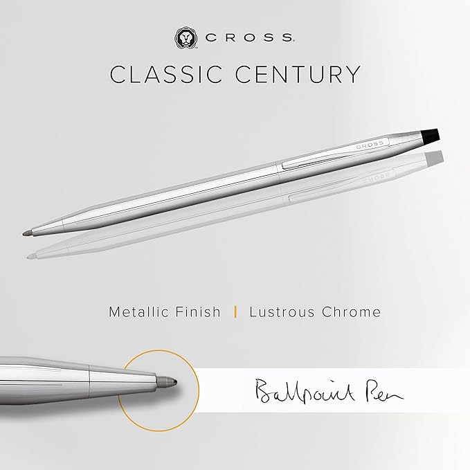 Cross Classic Century Refillable Ballpoint Pen, Medium Ballpen, Includes Premium Gift Box - Lustrous Chrome