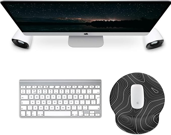 eulps Mouse Pad with Wrist Rest, Comfortable Computer Mousepad with Gel Wrist Support Smooth Surface and Non-Slip PU Base for Pain Relief, Laptop, Office & Home (Black Line)