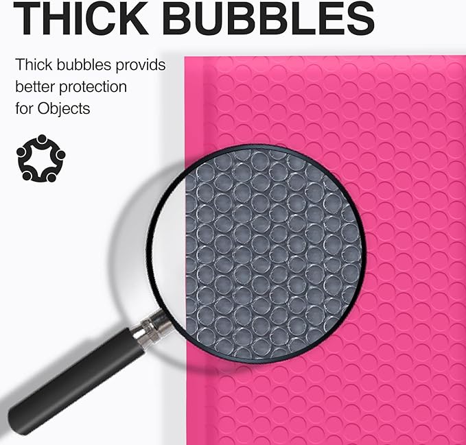 UCGOU Bubble Mailers 8.5x12 Inch Hot Pink 25 Pack Usable Size 8.5x11 Poly Padded Envelopes #2 Medium Mailing Opaque Packaging Postal Self Seal Waterproof Boutique Shipping Bags for Clothes Makeup