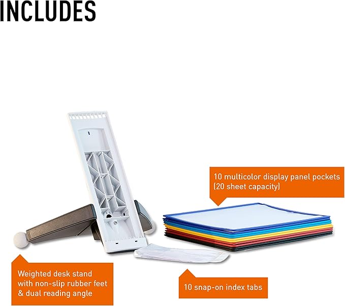 DURABLE Desktop Reference System, 10 Double-Sided Panels, Letter-Size, Assorted Colors, SHERPA Design (554200)