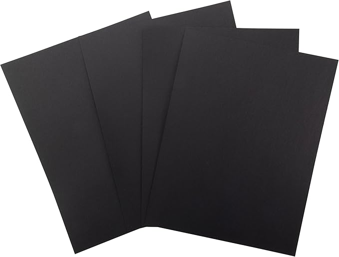 Cardstock 8.5 x 11 Paper Pack - 65lb Smooth Card Stock for Crafts, Cardmaking, Printers - 100 Scrapbook Sheets - Double Sided with Solid Core, Midnight Black