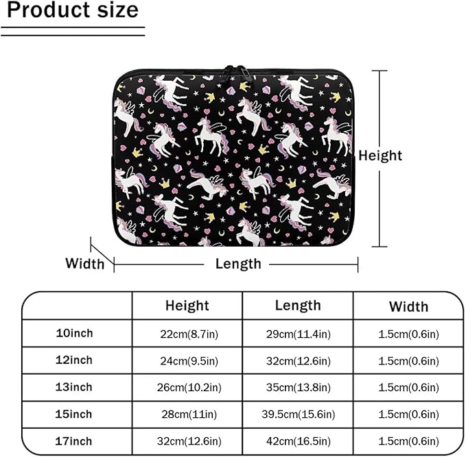 Horse Printed Computer Bags for Laptops Girls, Heart Pattern Computer Carrying Cover Portable Laptop Case Bag, 15 Inch Shockproof Laptop Bag Neoprene Computer Briefcase