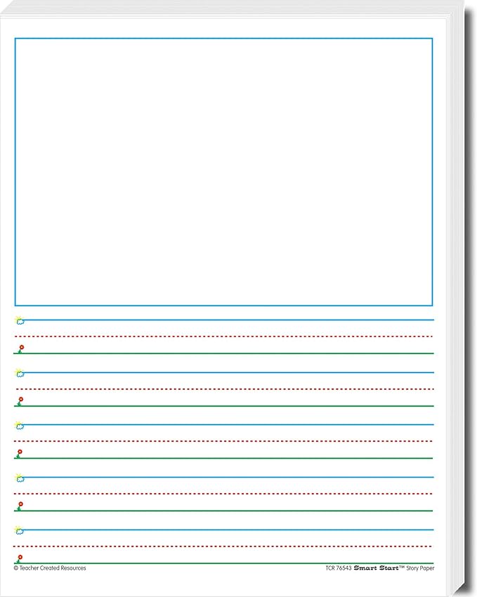 Teacher Created Resources 76543 Smart Start 42737 Story Paper: 360 sheets, White