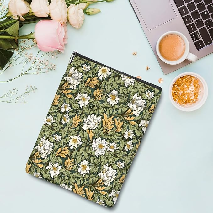Botanical Book Sleeve, Classic Flower Book Covers for Paperbacks, Floral Book Pouch Book Protector, Book Lovers Gifts for Women Girls Readers, Book Accessories Book Club Gifts Christmas Birthday Gifts