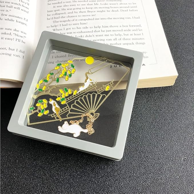 Bookmarks for Book Lovers Book Marks for Reading Women Birthday Graduation Christmas Gifts for Her Cute Metal Bookmark Book Markers Stocking Stuffers for Teens (Cat)