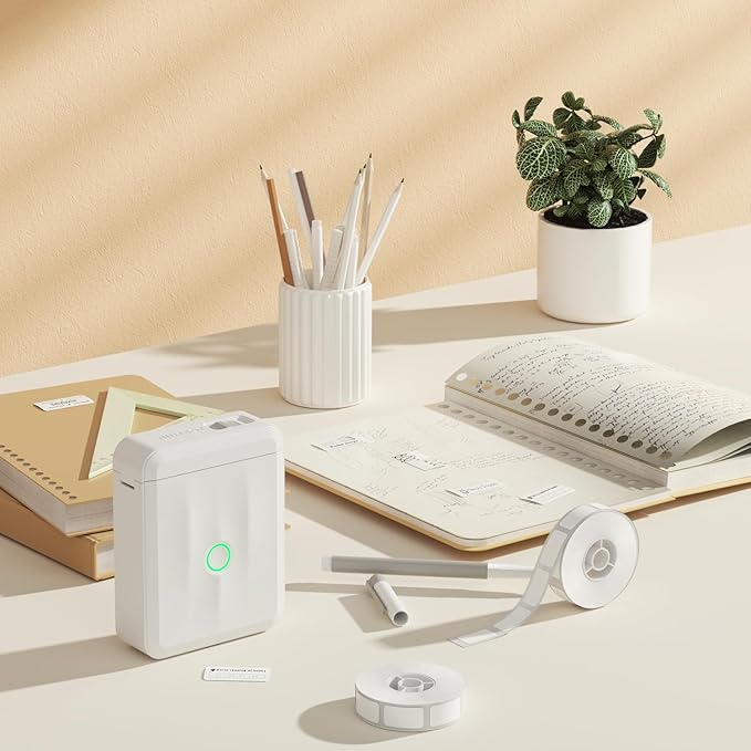 NIIMBOT D110 Label Maker Tape Adhesive White Label Paper 0.55" X 1.97" (14 X 50mm) 130 Labels/Roll, Compatible for NIIMBOT D11 D110 Label Printer, Thermal Paper Black on White, 3-Roll