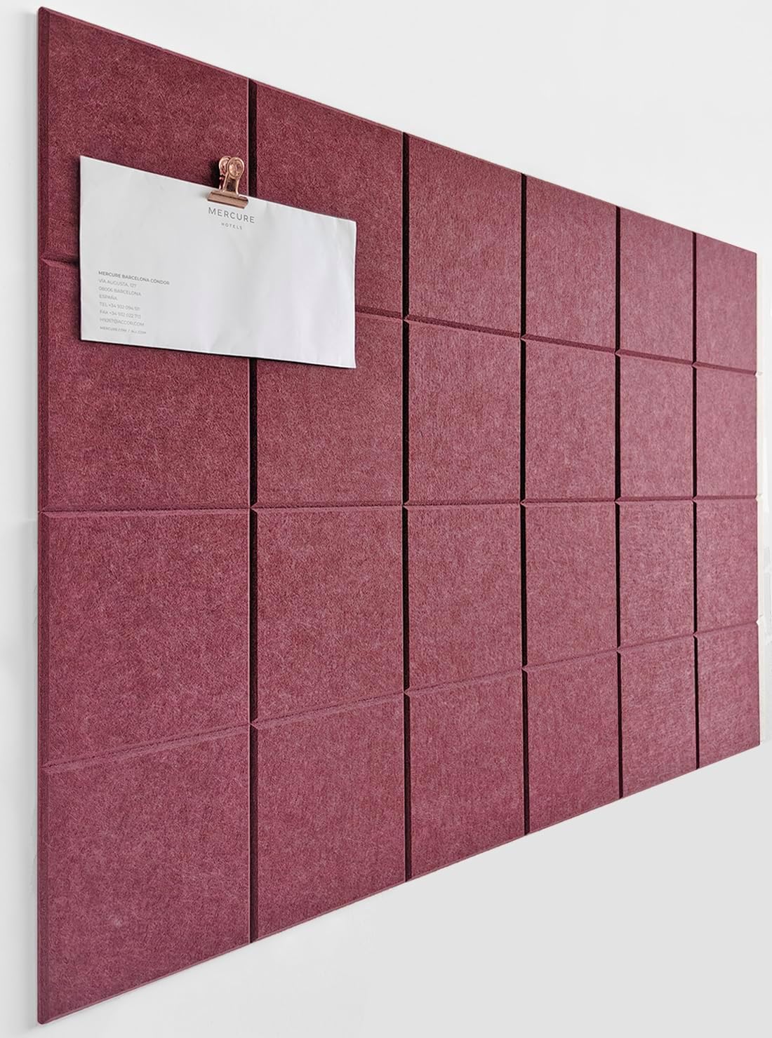 Cork Board 24 x36 Alternative - 6 Pack Felt Wall Tiles with Safe Removable Adhesive Tabs, Cork Boards for Walls Cork Board for Home Office Pin Board Tack Board - Red Wine