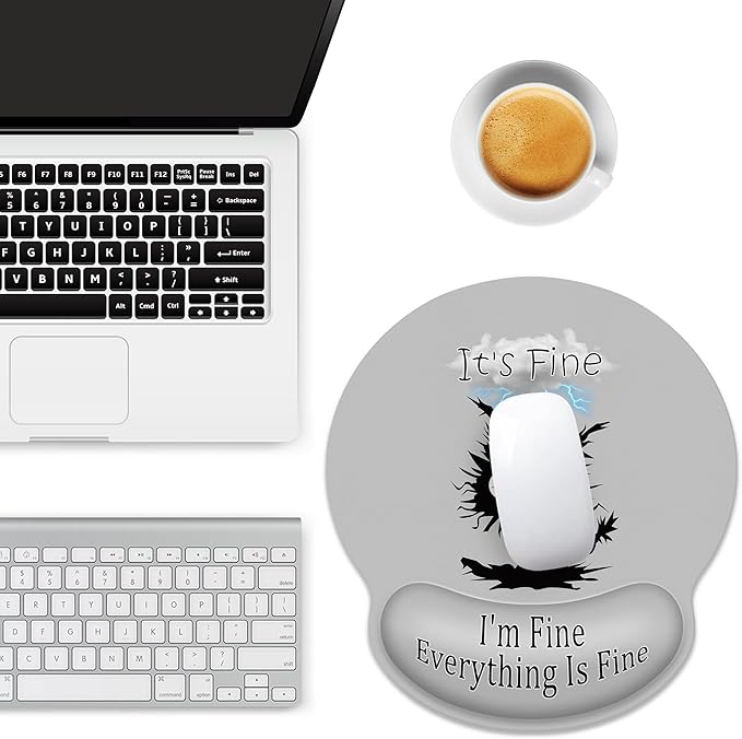 Ergonomic Mouse Pad with Wrist Support,Lightning Black Cat Mouse Pad with Wrist Rest,Relieve Wrist Pain Mousepad Non-Slip Rubber Base,Cute Mouse Pads for Desk,Computers,Laptop,Office,Home,Accessories