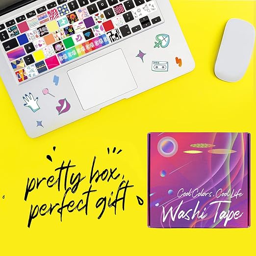 40 Rolls Washi Tape Set - 15 mm Wide Colored Masking Tape for Kids, Decorative Adhesive Tape for DIY Crafts, Gift Wrapping, Scrapbooking Supplies, Bullet Journals, Planners, Party Decorations