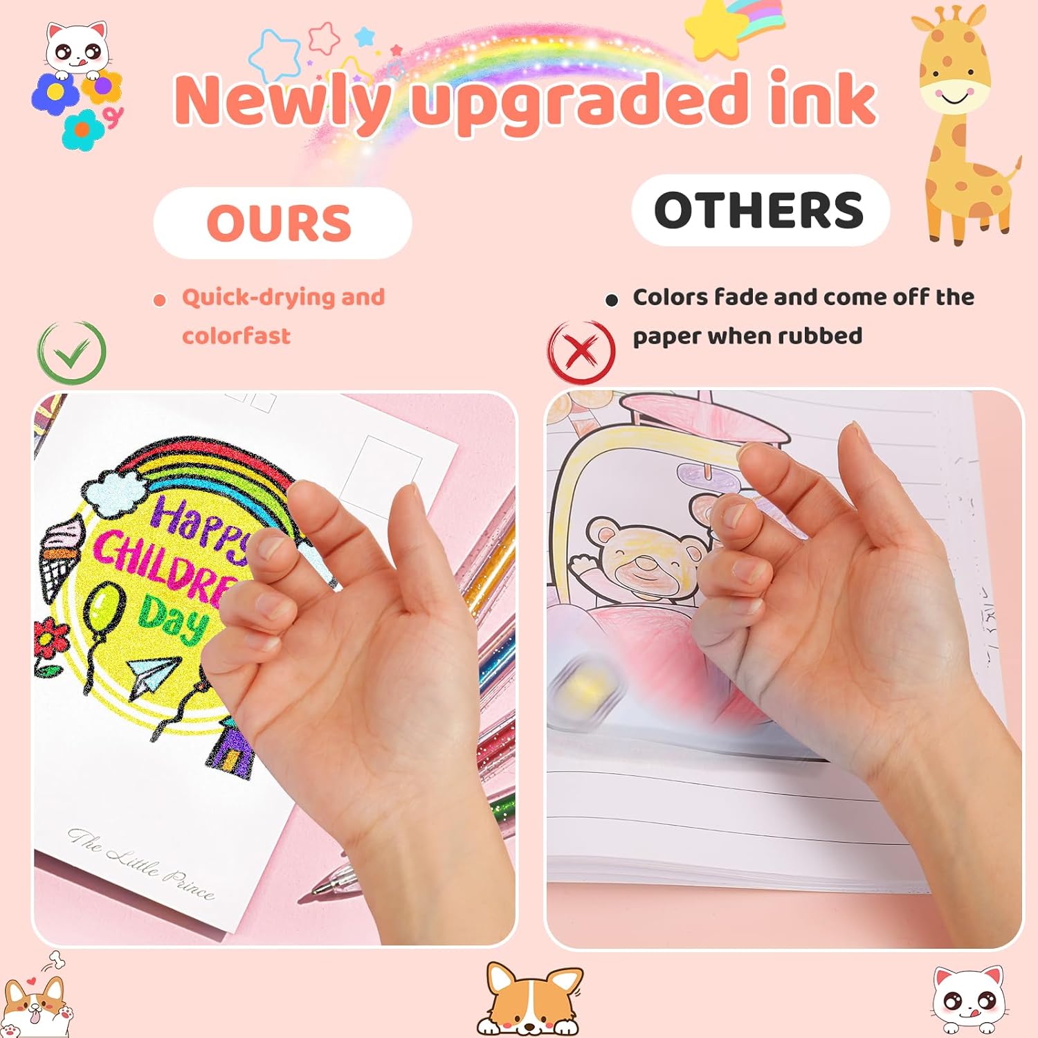 120 Color Gel Pens, 40% More Ink Fine Point Colored Pens, Neon Glitter Gel Pens for Adult Coloring Book, Drawing, Doodling, Scrapbook, Journaling, Sparkle Pen Gift for Kids