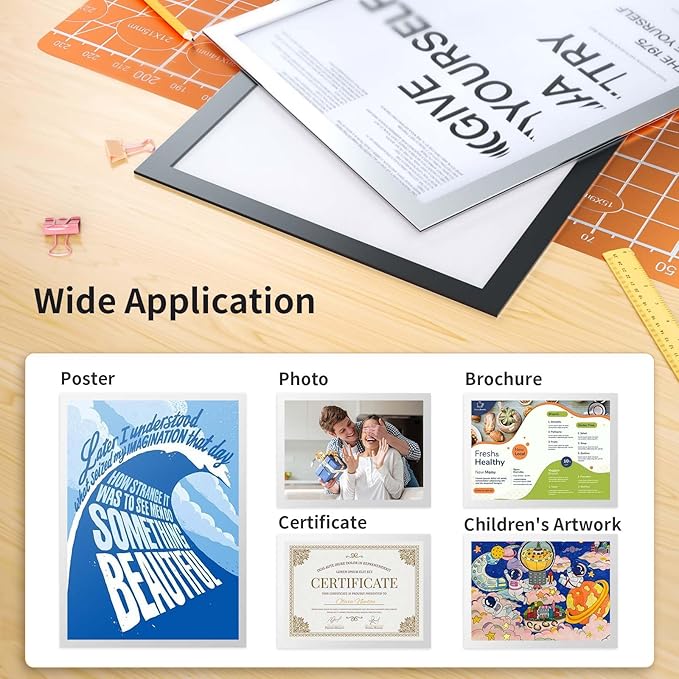 24Pack Magnetic Sign Holder 8.5 x 11 Wall Mount, Self Adhesive Display Magnetic Picture Frames Sheet With Strong Magnet Border for Window/Door/Fridge, Document Poster Paper Holders for Home Office Store, Silver