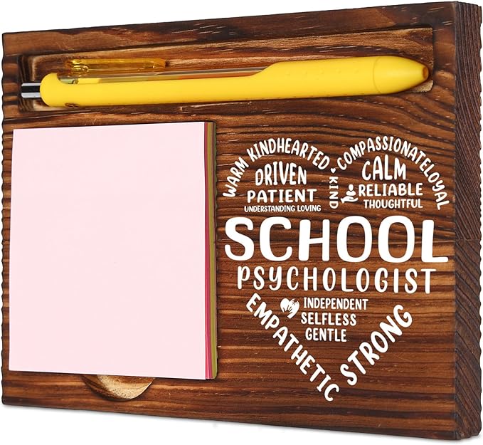 School Psychologist Gifts for Women, School Psychologist Office Sign, Thank You Gifts for School Psychologist, Funny Desk for Women Office, School Psych Gift Desk Retro Note Pad Holder VN335