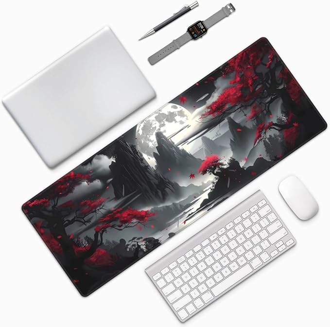 Gaming Mouse Pad Desk Pad,Extended Big Mouse Pad,31.5x11.8 Inch Long Computer Keyboard Mouse Mat Mousepad with 3mm Non-Slip Base and Stitched Edge for Gaming and Office… (Dark Canyon)