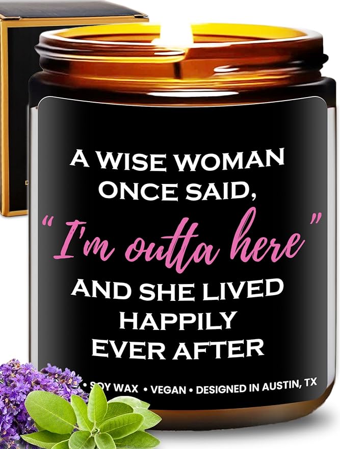 Funny Retirement/Divorce Candle, Cool Retirement Gifts For Women, Divorce Gifts For Women, Best Retirement Gifts For Women, Farewell Gifts For Colleagues Coworker Teacher, Happy Retirement Gifts Ideas