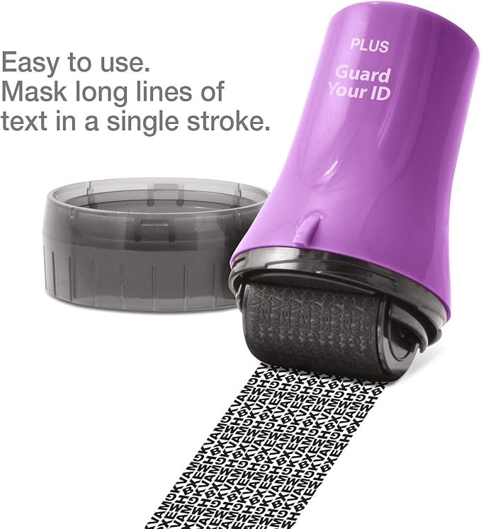 Guard Your ID ADVANCED WIDE Roller Identity Theft Prevention Security Stamp PURPLE (70110)