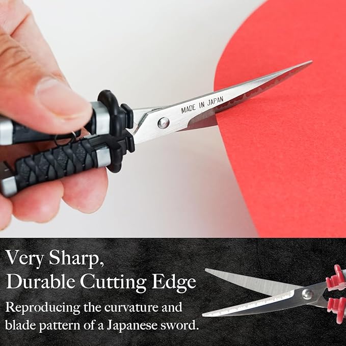 Nikken Japanese Katana Style Scissors Samurai Sword Made in Japan (Black)