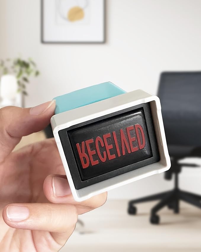 WAFJAMF Received Stamps–Received Self Inking Rubber Stamp Red Ink Message Stamp-Medium