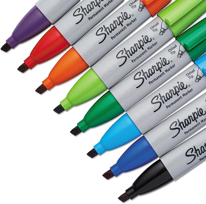 Sharpie 38250PP Permanent Marker 5.3mm Chisel Tip Assorted 8/Set (SAN38250PP)