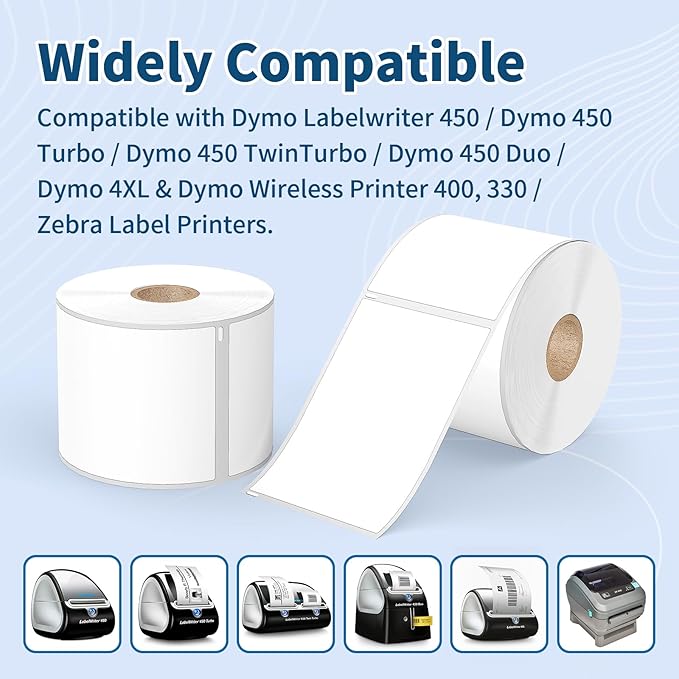 Tacnology 12 Rolls 3600 Labels Compatible with DYMO 30256 2-5/16" X 4" Adhesive Shipping Labels, Direct Thermal Labels Used with DYMO Label Writer 450, 450 Turbo, 4XL, Rollo & Zebra Desktop Printers