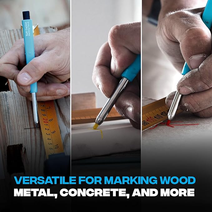 OX Tools Tuff Carbon Marking Pencil Replacement Lead 10-Pack with Red, Yellow & Graphite Lead, 2.8 mm lead, OX-P503202