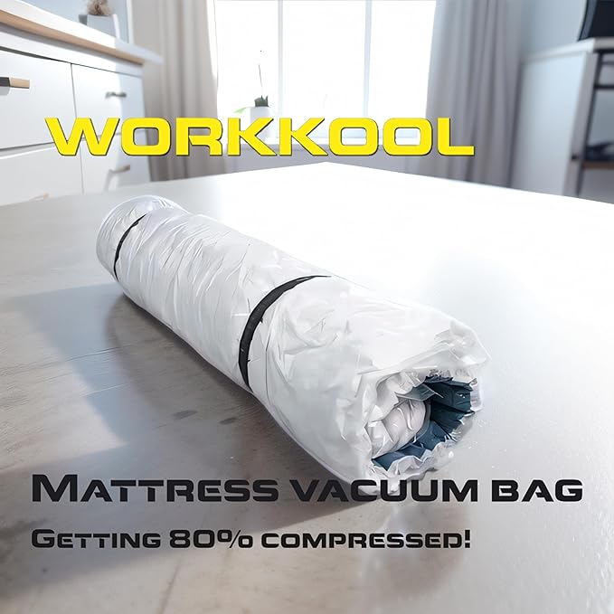 Vacuum Mattress Bag for moving, Vacuum Sealed Bags for Mattress Storage, Mattress Compression Bag for Easy Moving&Storage, Foam and Latex Mattress Vacuum Bag with Straps(QUEEN/FULL)