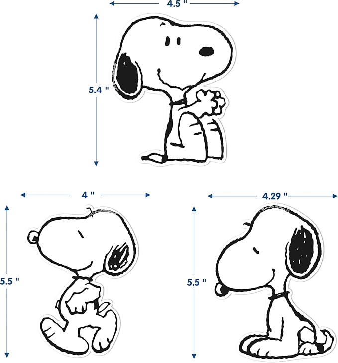 Eureka Peanuts Snoopy Paper Cut-Out Classroom Decorations for Teachers, 36 Pieces
