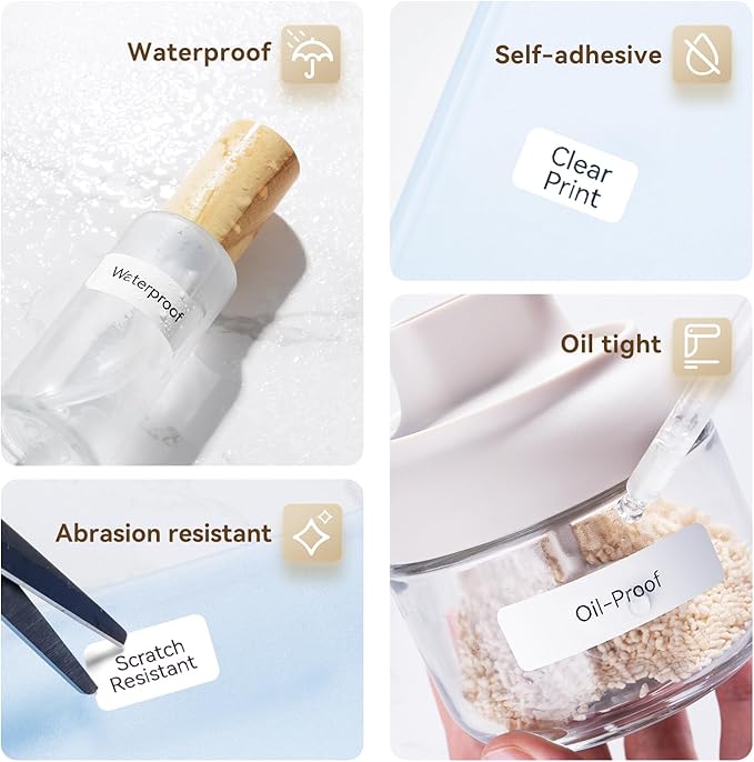 NIIMBOT D11 Label Maker Tape Adhesive White Label Paper 0.47" X 0.87" (12 X 22mm) 260 Labels/Roll, Compatible for NIIMBOT D11 D110 Label Printer, Thermal Paper Black on White, 3-Roll