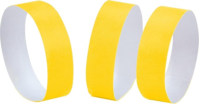 100 Pcs Wristbands, 1-100 Consecutive Numbers Waterproof Tearproof and Printable Wrist Straps Admission Bracelets Tickets (Neonyellow)