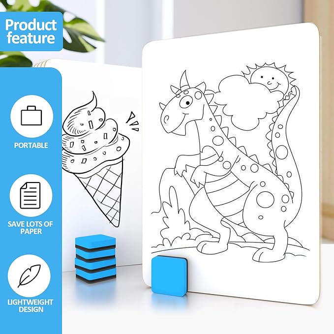 Dry Erase LapBoards, PANDRI 26 Pack Double Sided 12.5 x 9 Inch Whiteboards with 26 Erasers, Dry Erase Boards for Office Students Classroom Teacher Supplies