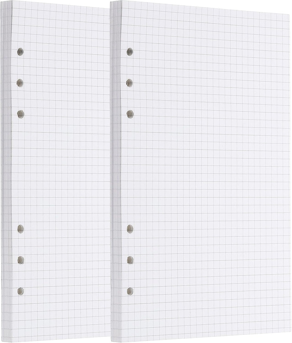 PATIKIL A5 Grid Refill Paper 6-Ring Binder Loose Leaf Planner Filler Paper Planner Inserts, 160 Sheets/320 Pages, Lined