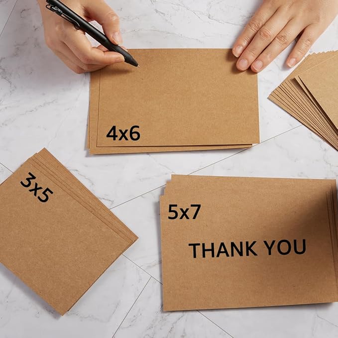 50 Sheets Blank Cardstock Paper 250 GSM Thick Heavy Cards Stock for DIY Art Projects, Card Making, Postcards, Greeting Cards, Birthday Party, Wedding Invitation (Brown, 3x5 inches)