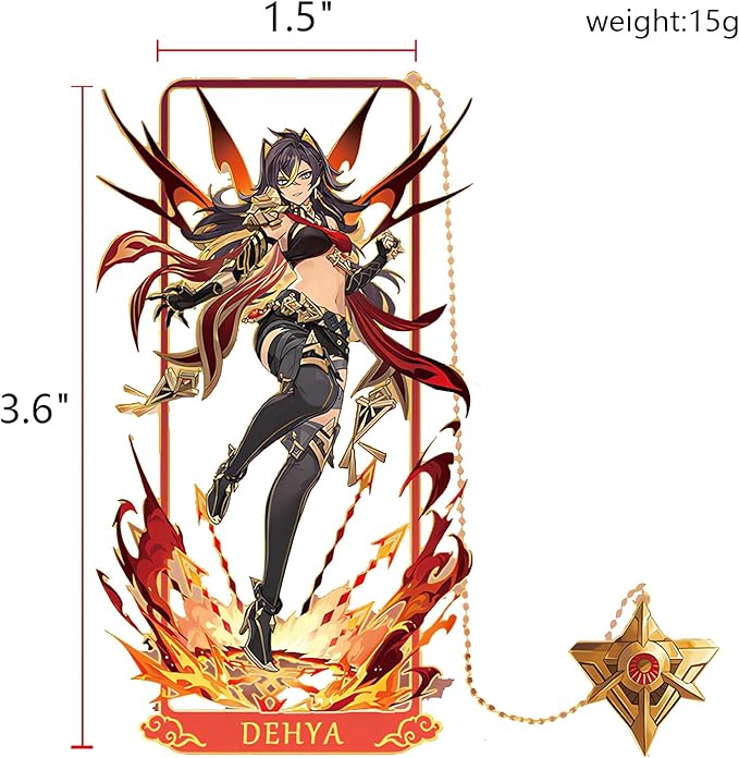 Dehya with Chain Original Genshin Impact Metal Bookmark - Collect All Your Favorite Characters!