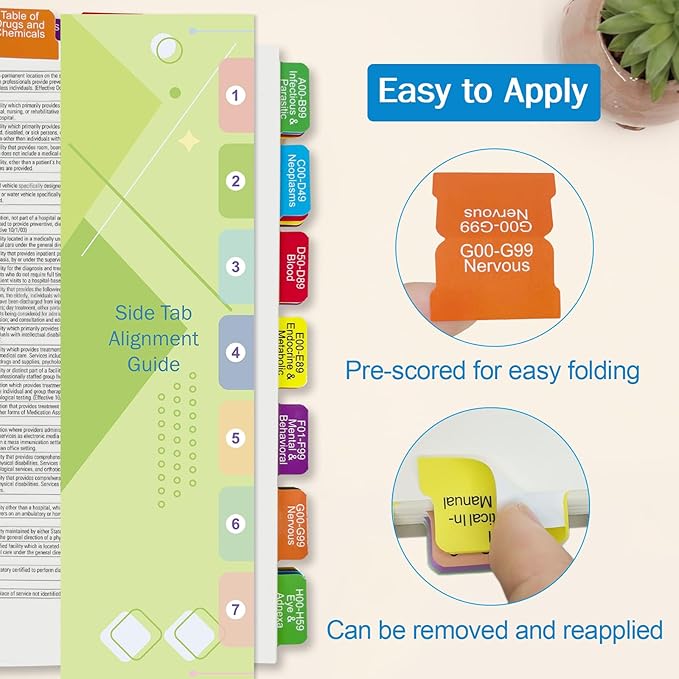 Index Tabs for ICD-10-CM 2025 The Complete Official Codebook-AMA Version, Complete Book Tabs Set to Index All Important Parts, Laminated Durable with Blank Tabs & Page Numbers (Book Not Included)