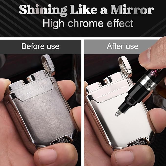 LET'S RESIN 6Pcs Mirror Chrome Markers,3 Sizes Shiny Chrome Paint Pen with Large Barrel, Quick Dry Oil-based Silver & Gold Markers for Metal, Resin, Model Painting, Marking or DIY Art（1-5mm