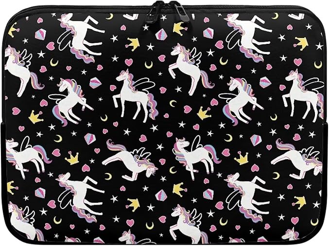 Horse Printed Computer Bags for Laptops Girls, Heart Pattern Computer Carrying Cover Portable Laptop Case Bag, 15 Inch Shockproof Laptop Bag Neoprene Computer Briefcase