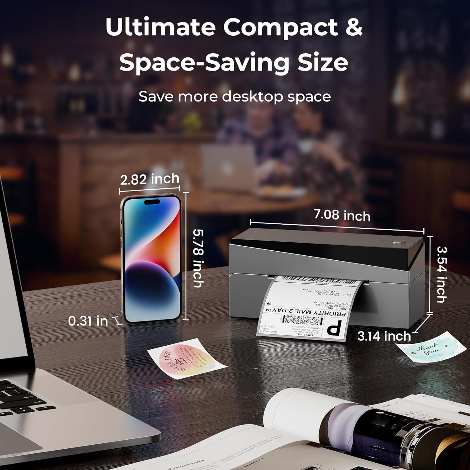 Bluetooth Shipping Label Printer 4x6, 249BT Thermal Label Printer 4x6 for Small Business, Shipping Packages, Office, Home, Compatible with Android iPhone iPad Windows macOS Chrome USPS Etsy