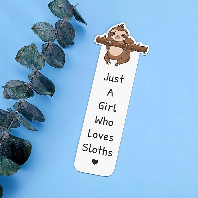 Sloth Gifts for Women, White Elephant Gifts, Book Marks for Reading Women, Santa Swap Gift Exchange, Book Lovers Gifts, Cute Bookmark for Teen Girls, Metal Bookmark Gifts for College Girls Sloth Stuff