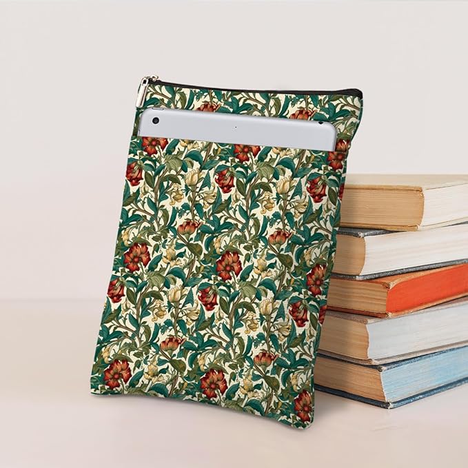 Botanical Book Sleeve, Classic Flower Book Covers for Paperbacks, Floral Book Pouch Book Protector, Book Lovers Gifts for Women Girls Friend, Book Accessories Book Club Gifts Christmas Birthday Gifts
