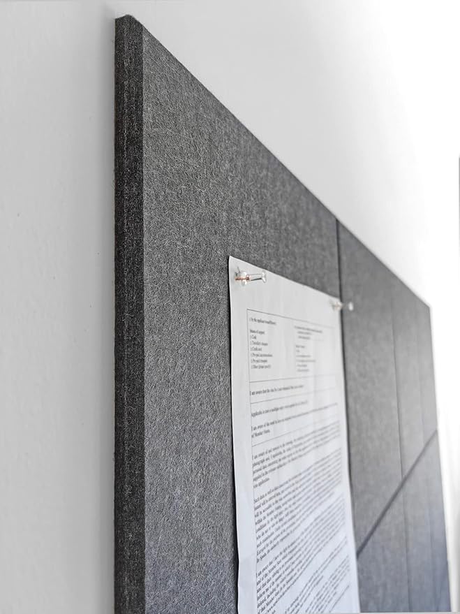 Large Cork Board Alternative - 47"x35" 12 Pack Felt Wall Tiles with Safe Removable Adhesive Tabs, Cork Boards for Walls Cork Board for Office Pin Board Tack Board Cork Board 48 x 36 - Gray