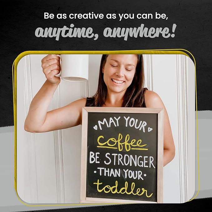 Metallic Chalk Markers (2 Pack) Liquid Chalk Pens for Blackboards, Chalkboard, Bistro Menu, Window Markers for Cars - Wet Wipe Erasable - 15mm Jumbo Nib