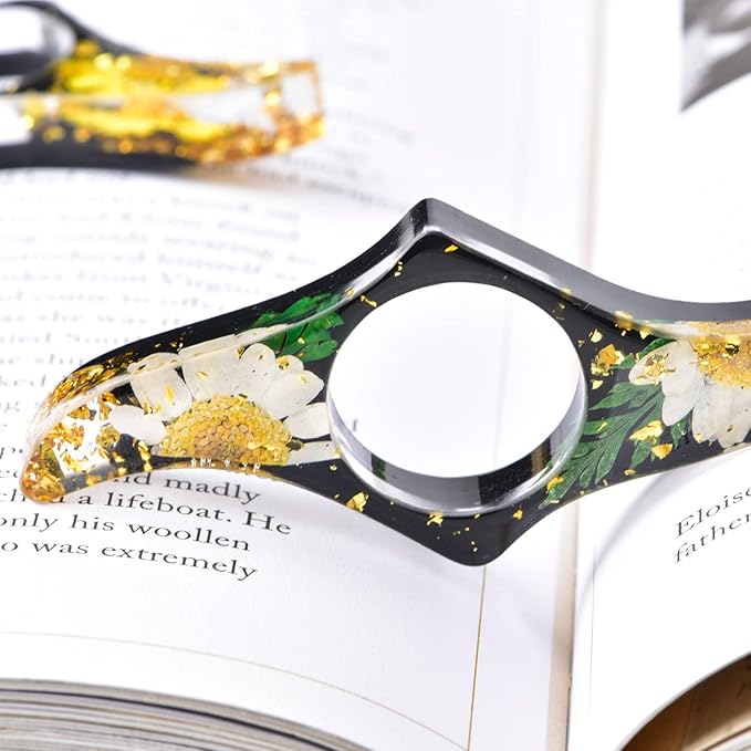 SKYNEO Book Page Holder, Thumb Book Page Holder, Dried Flowers for Resin Page Holder, Book Reader Reading Accessories for Teachers Gift and Bookworm Gifts, Gifts for Book Lover - Black