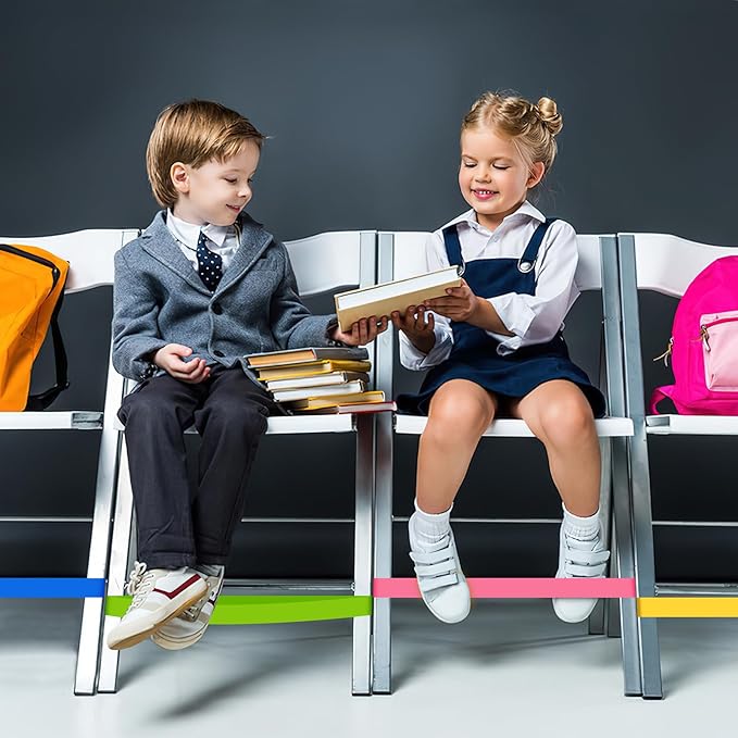20 Pack Chair Bands for Kids with Fidgety Feet, ADHD Tools for Kids, ROOKEA Sensory Room Must Haves for Adhd Kids Fidget Chair Bands Autism Classroom Must Haves ADHD Tools for Classroom Home Chairs