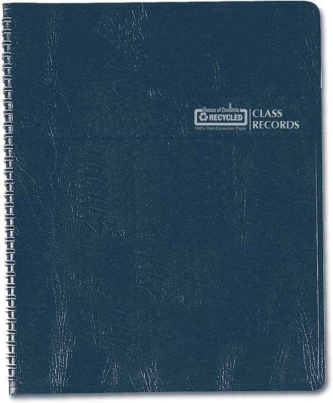 House of Doolittle HOD51607 Combination Lesson Planner & Class Record Book, Acid Free Paper/Leatherette, Blue