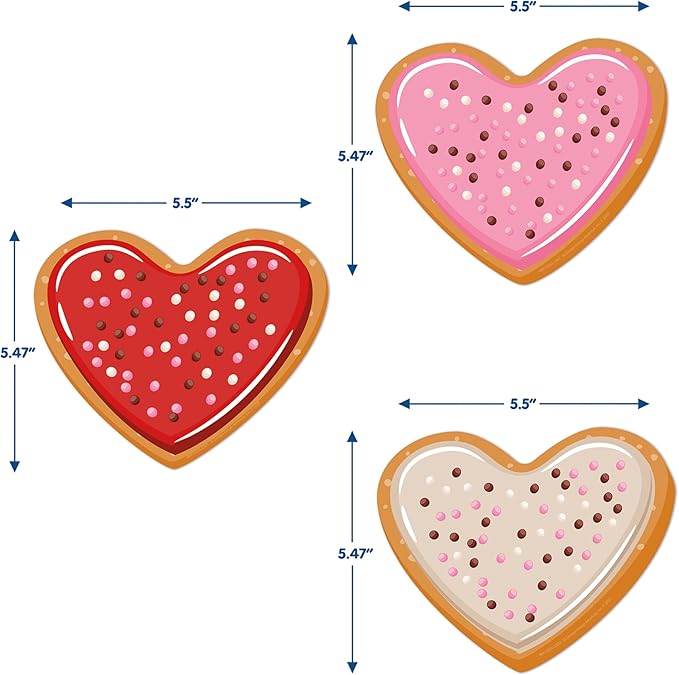 Eureka Valentine's Day Cookies Paper Cut-Out Classroom Decorations for Teachers, 36 Pieces