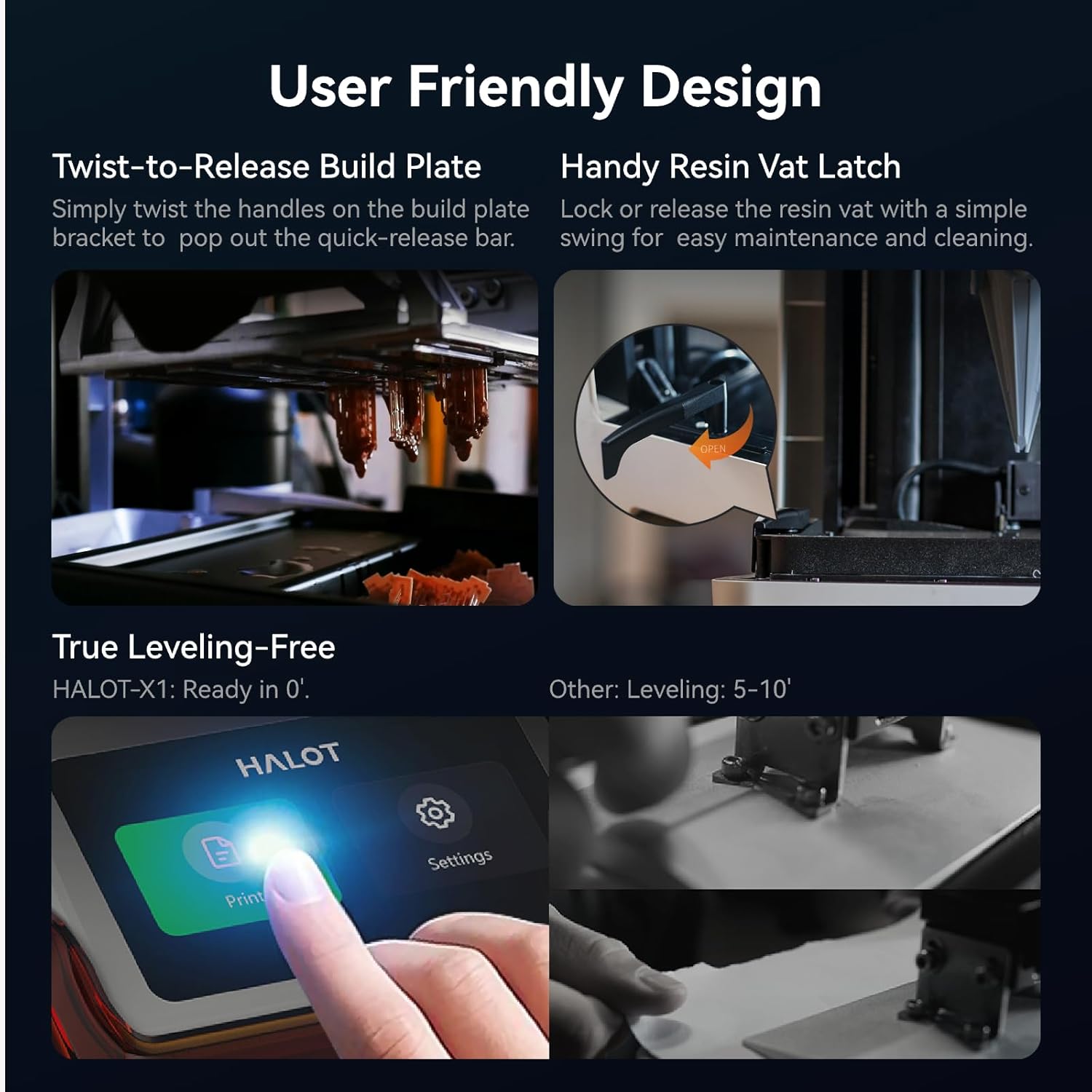 Creality Halot-X1 Combo Resin 3D Printer, 10.1" 16K Mono LCD, 14×19 μm, 170 mm/h High-Speed Printing, Intelligent Resin Management, Fully Assembled Auto Leveling, Large Print Size 8.33*4.66*7.87 in