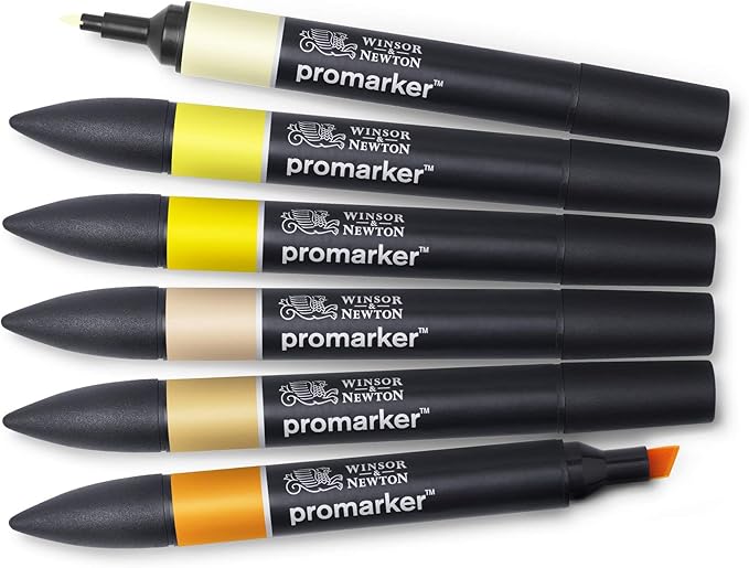 Winsor & Newton ProMarker Set, 6 Count, Yellow Tones