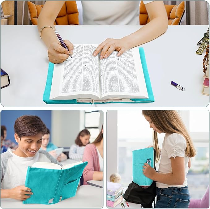 Canvas Book Covers, Washable Book Protector, Book Cover for Paperback Novels, Adjustable Book Cover for Hardcover with Pockets for Pen, Soft Cover Books, Book Lovers Gifts