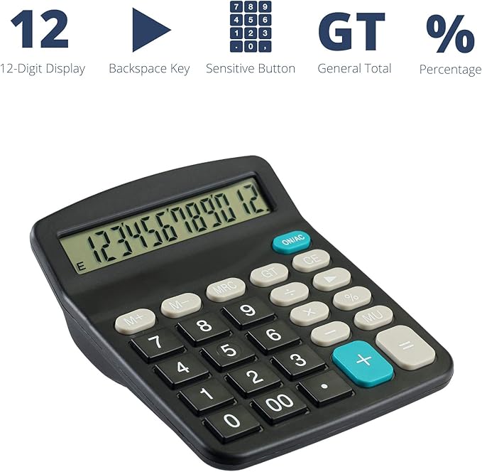 Mr. Pen- Calculator, Calculators Large Display, Standard Function Calculator, 12-Digit, Desktop Calculator, Large Calculator, Office Calculator, Calculator Large Display and Buttons