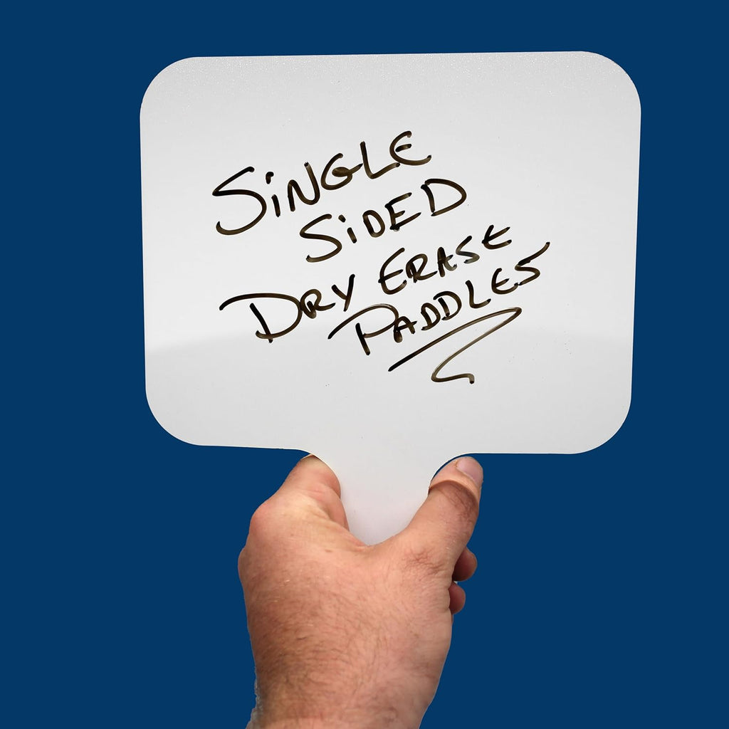 Flipside Products Rectangular Dry Erase Answer Paddles w/Black Dry Erase Marker and Erasers, Auction, Handheld Whiteboard, Handle Response Board, 72 Pieces, Set of 24