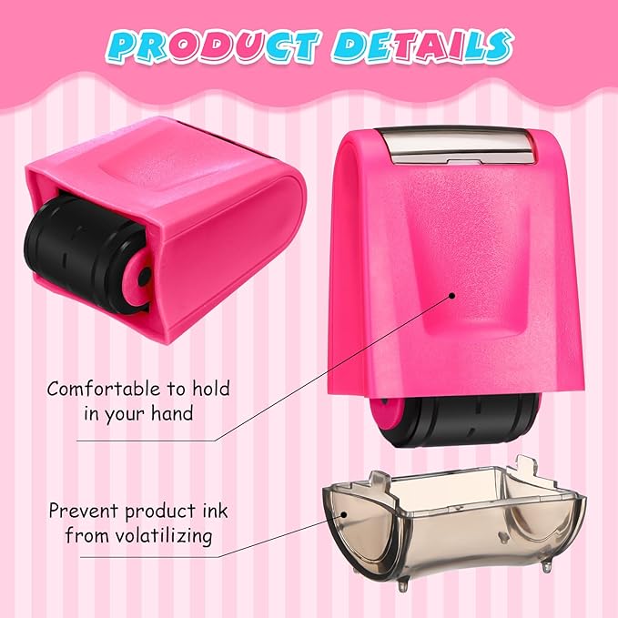 Sherr 2 Handwriting Line Stamp Roller Dashed Handwriting Lines Practice Roller Stamp for Kids, Teachers Kindergarten Education Classroom Back to School Need(2.72 x 2.44 x 1.65 Inch,Green, Pink)